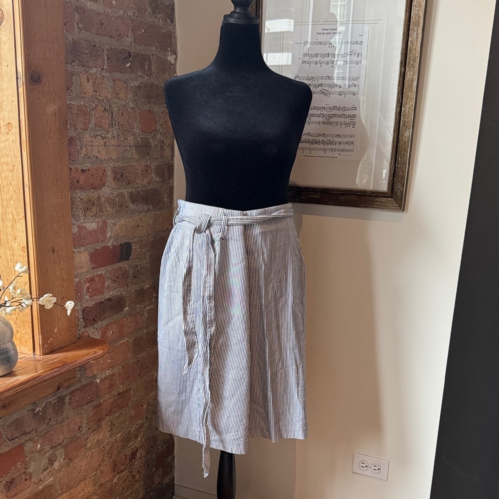 Lane Bryant Striped Gray and White Skirt